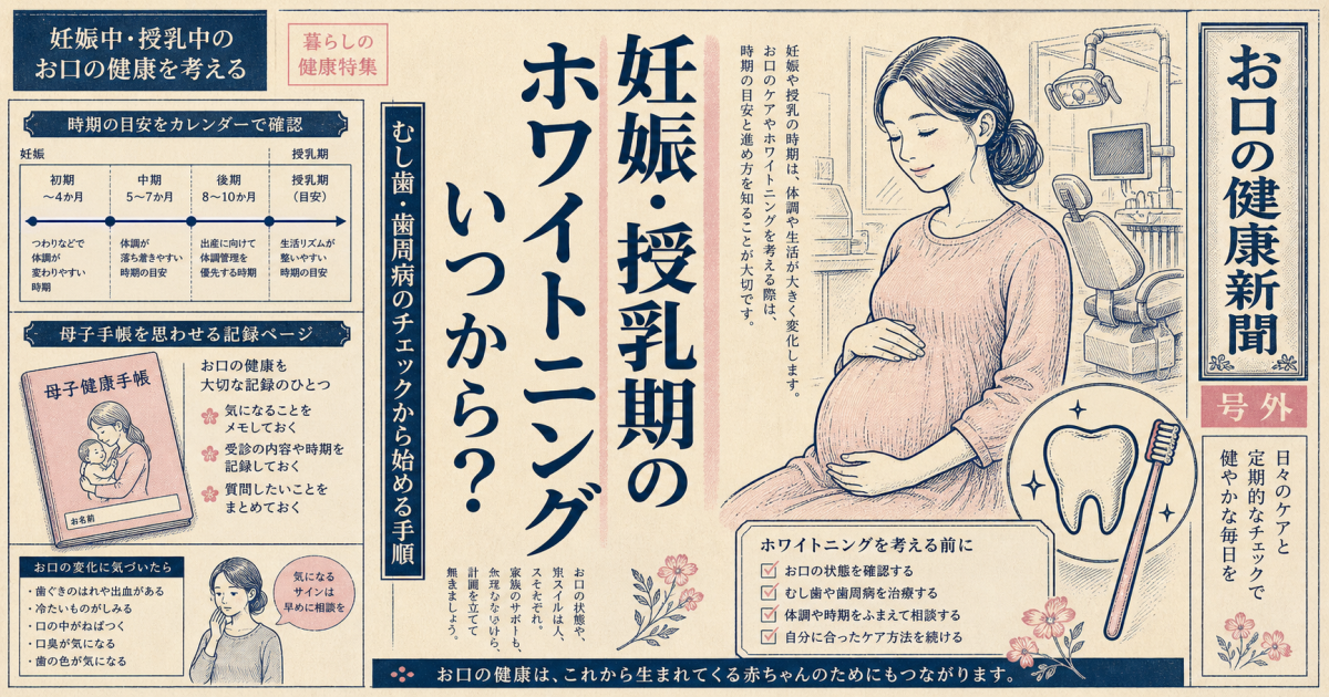 妊娠中や授乳中のホワイトニングはいつから？虫歯治療から始める手順